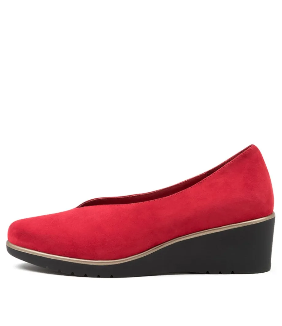 Umme Red Suede Wedges<DJANGO & JULIETTE Store