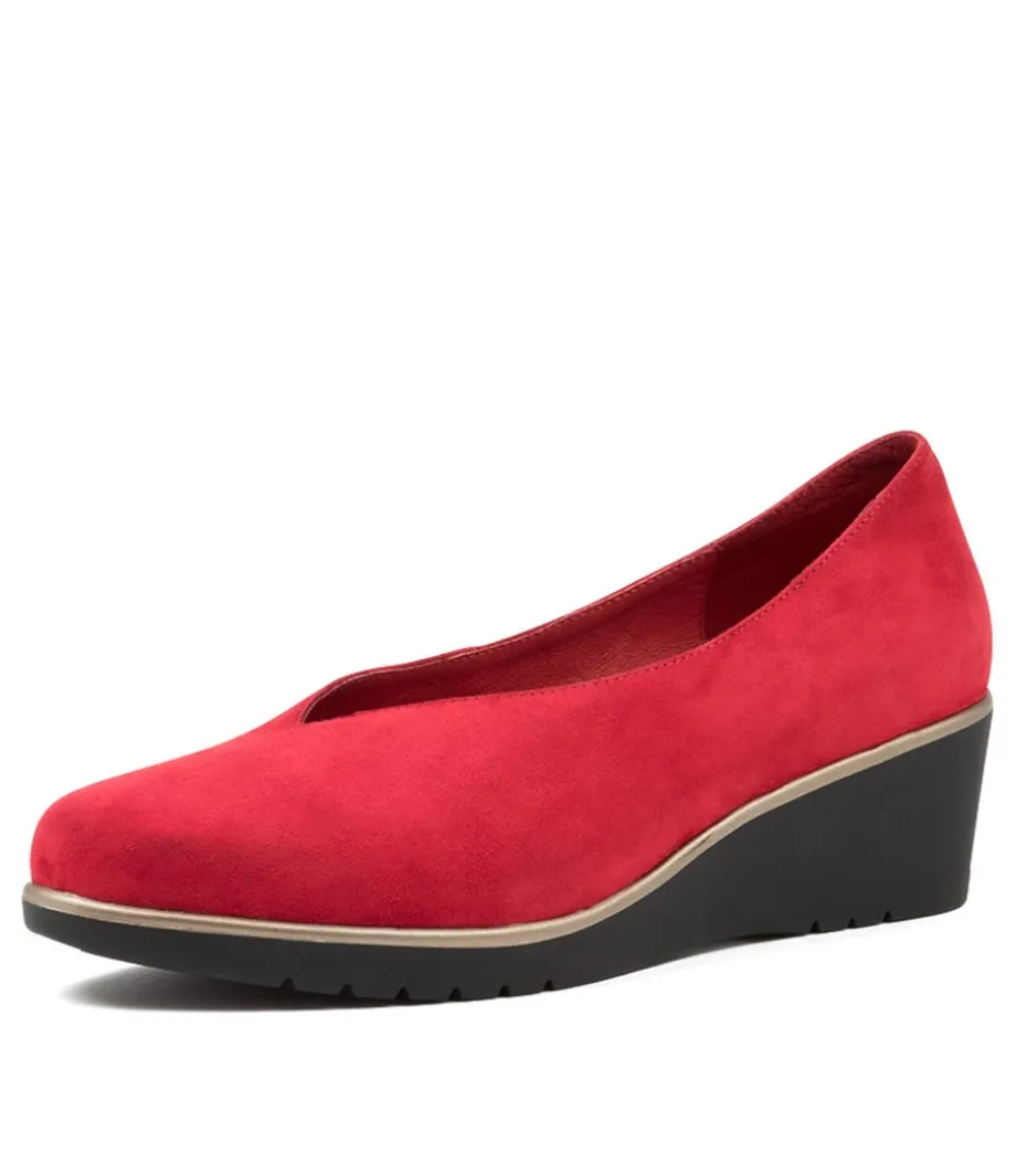 Umme Red Suede Wedges<DJANGO & JULIETTE Store