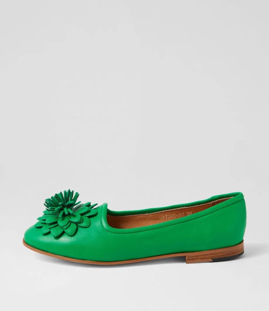Unions Bright Emerald Leather Loafers<DJANGO & JULIETTE Clearance