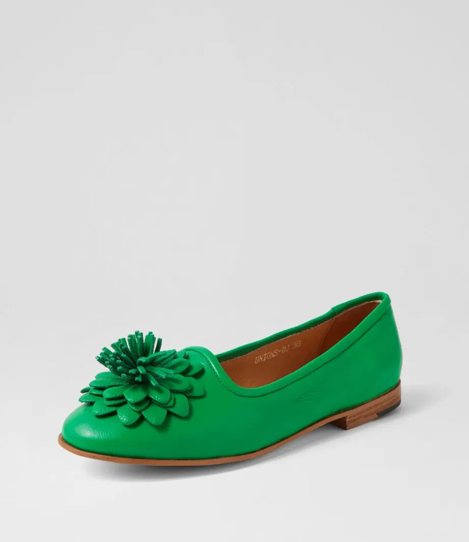 Unions Bright Emerald Leather Loafers<DJANGO & JULIETTE Clearance