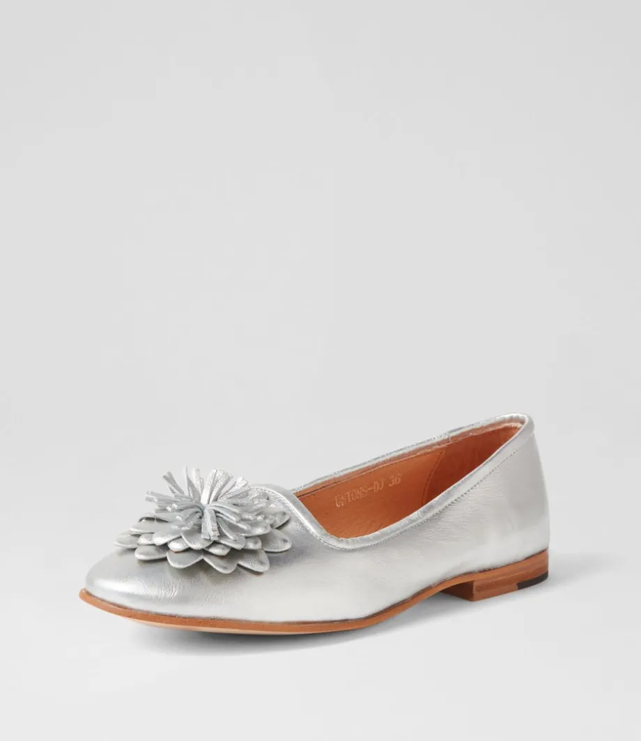 Unions Silver Leather Loafers<DJANGO & JULIETTE Hot