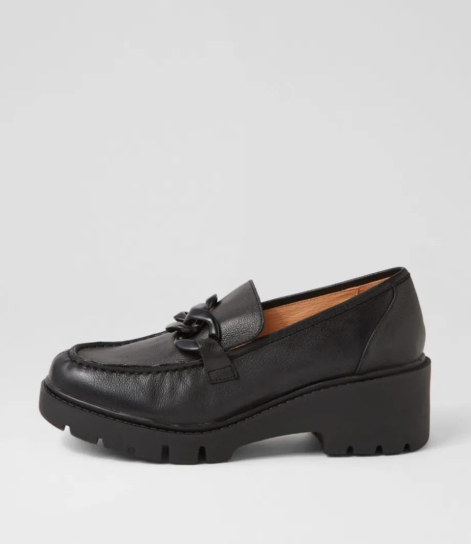 Unnay Black Leather Heels<DJANGO & JULIETTE Sale