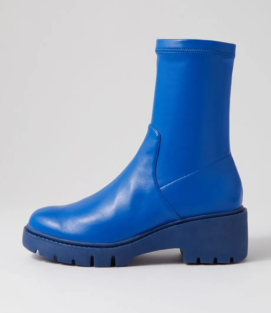 Urina Cobalt Blue Stretch Ankle Boots<DJANGO & JULIETTE New