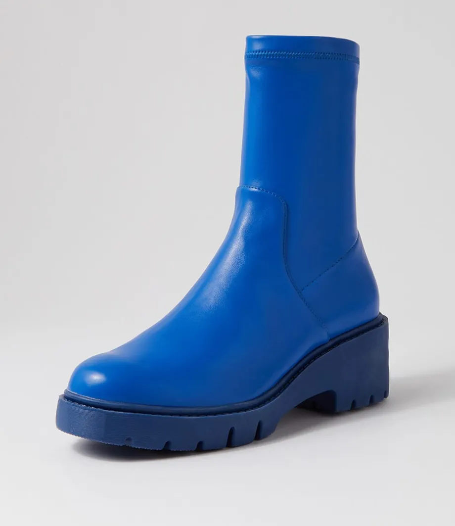 Urina Cobalt Blue Stretch Ankle Boots<DJANGO & JULIETTE New