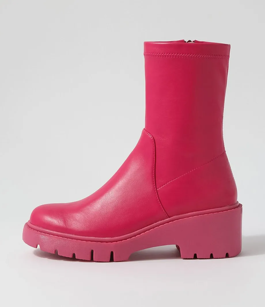 Urina Fuchsia Stretch Ankle Boots<DJANGO & JULIETTE Store