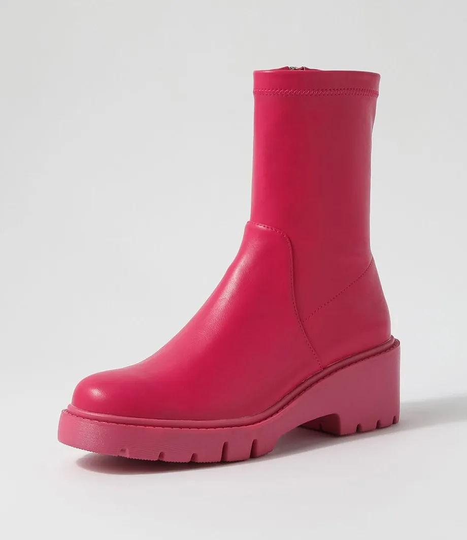 Urina Fuchsia Stretch Ankle Boots<DJANGO & JULIETTE Store