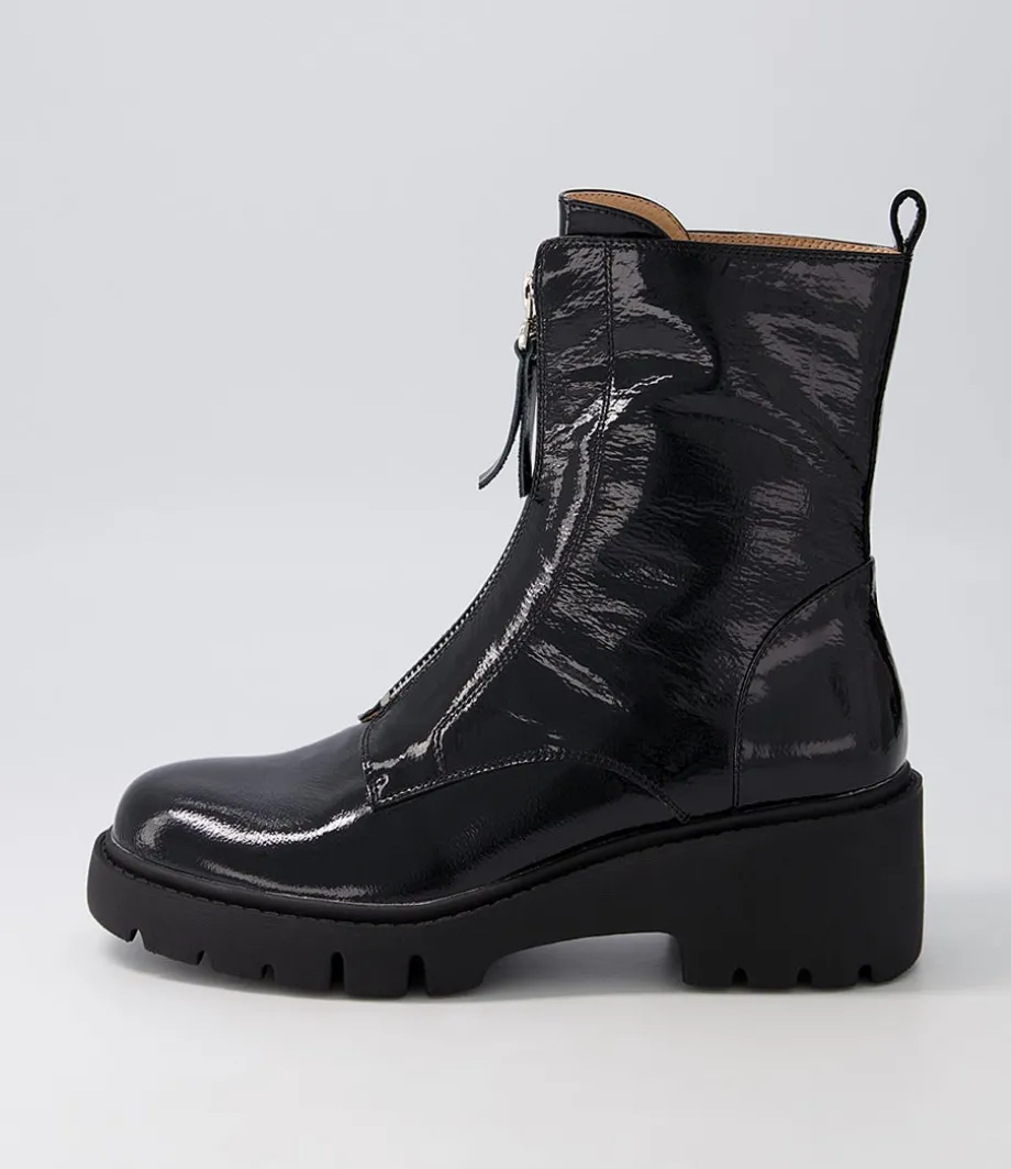 Uruba Black Patent Leather Ankle Boots<DJANGO & JULIETTE Clearance