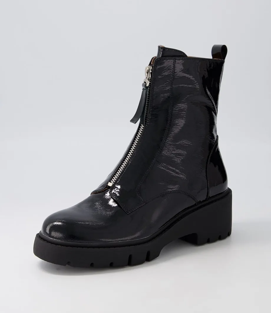 Uruba Black Patent Leather Ankle Boots<DJANGO & JULIETTE Clearance