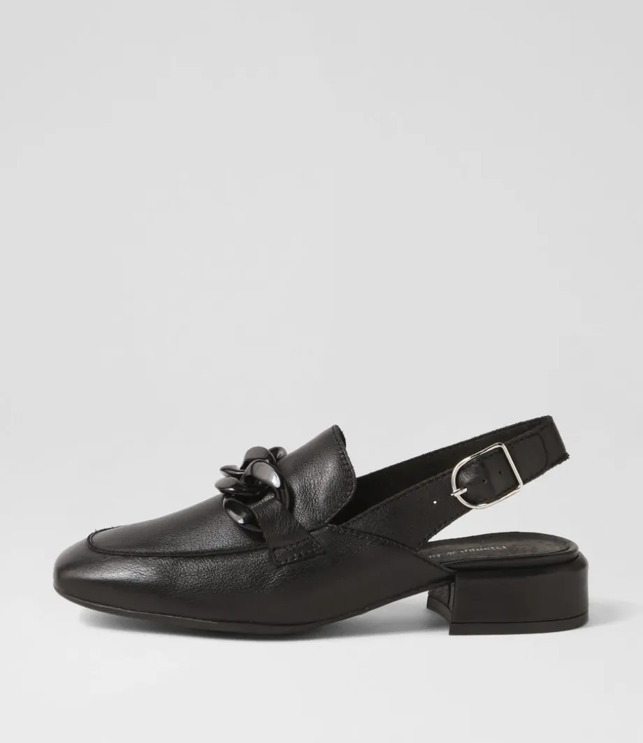 Vaborys Black Leather Heels<DJANGO & JULIETTE Cheap