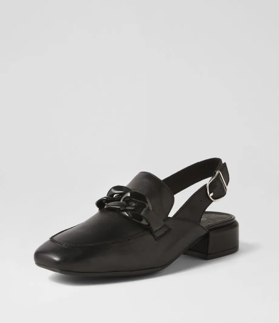 Vaborys Black Leather Heels<DJANGO & JULIETTE Cheap