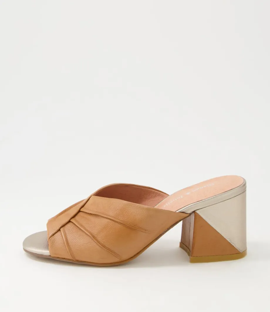 Vachel Tan Leather Mules<DJANGO & JULIETTE Online