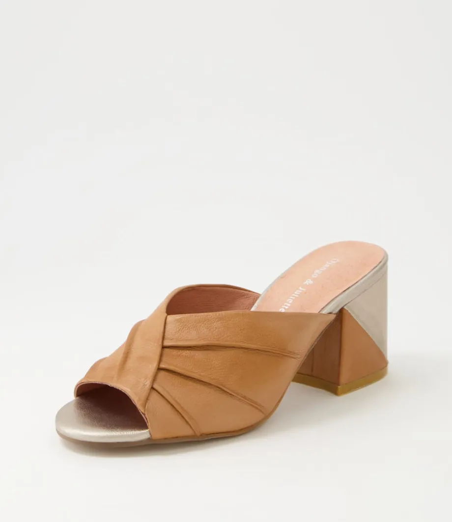 Vachel Tan Leather Mules<DJANGO & JULIETTE Online