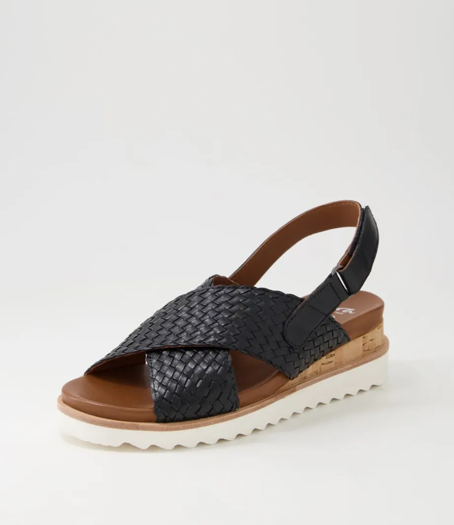 Valencia 06 Black Leather Sandals<ARA Sale