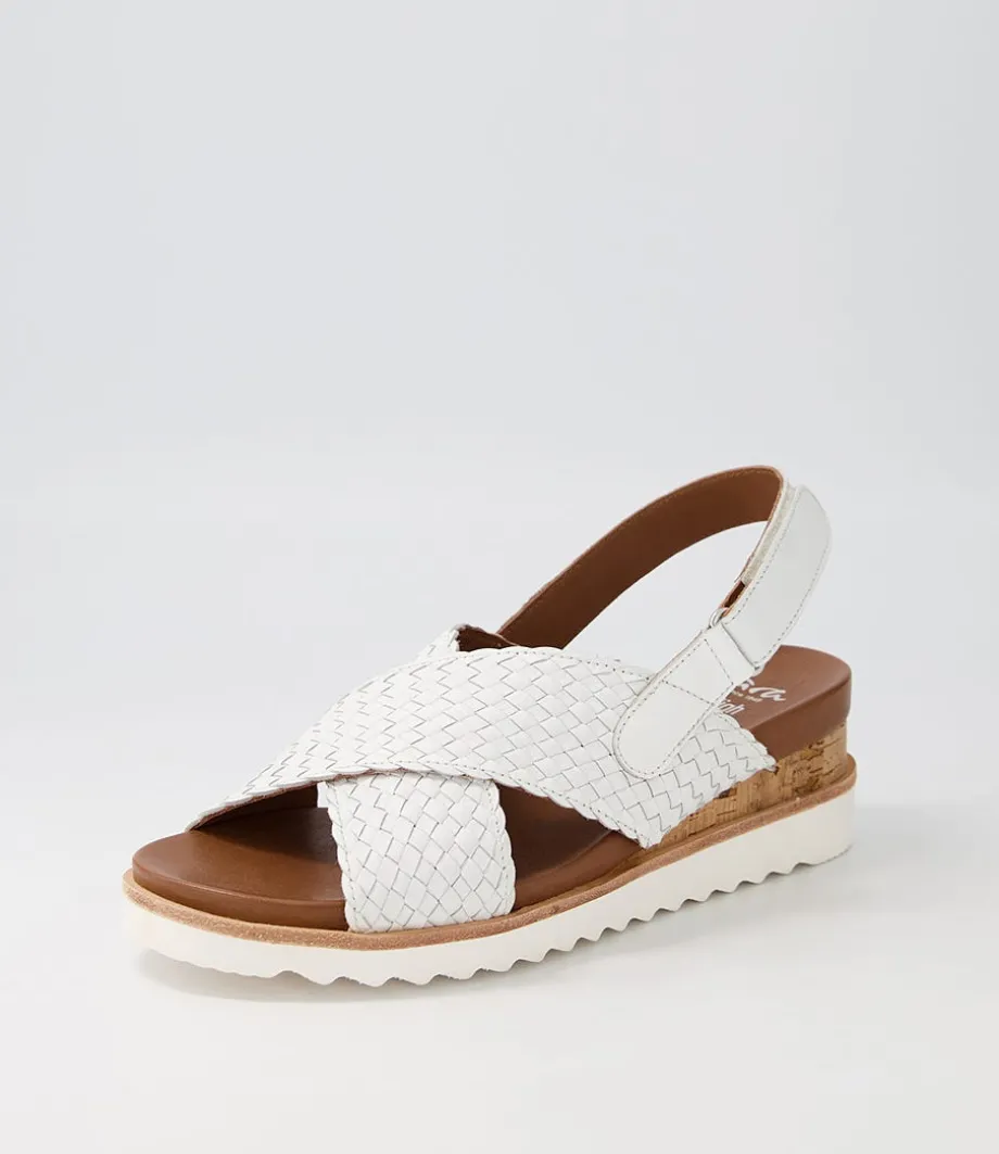 Valencia 06 White Leather Sandals<ARA Sale