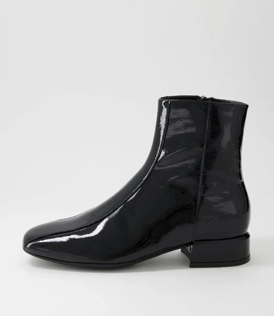 Vamee Black Patent Leather Ankle Boots<DJANGO & JULIETTE Cheap