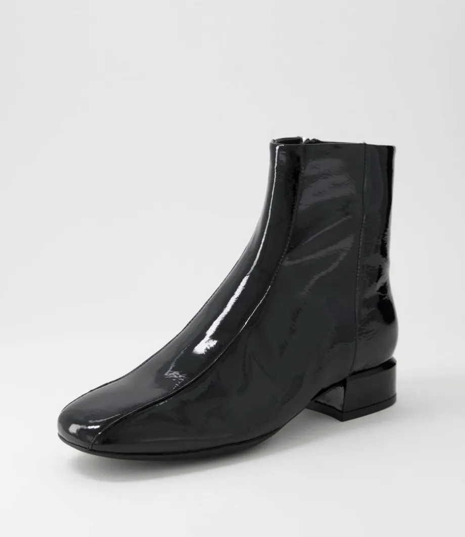 Vamee Black Patent Leather Ankle Boots<DJANGO & JULIETTE Cheap