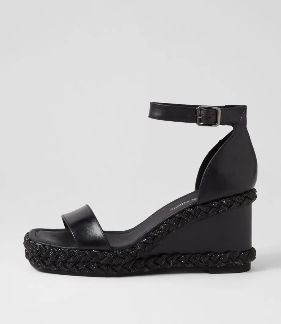 Vangie Black Leather Sandals<DJANGO & JULIETTE Outlet