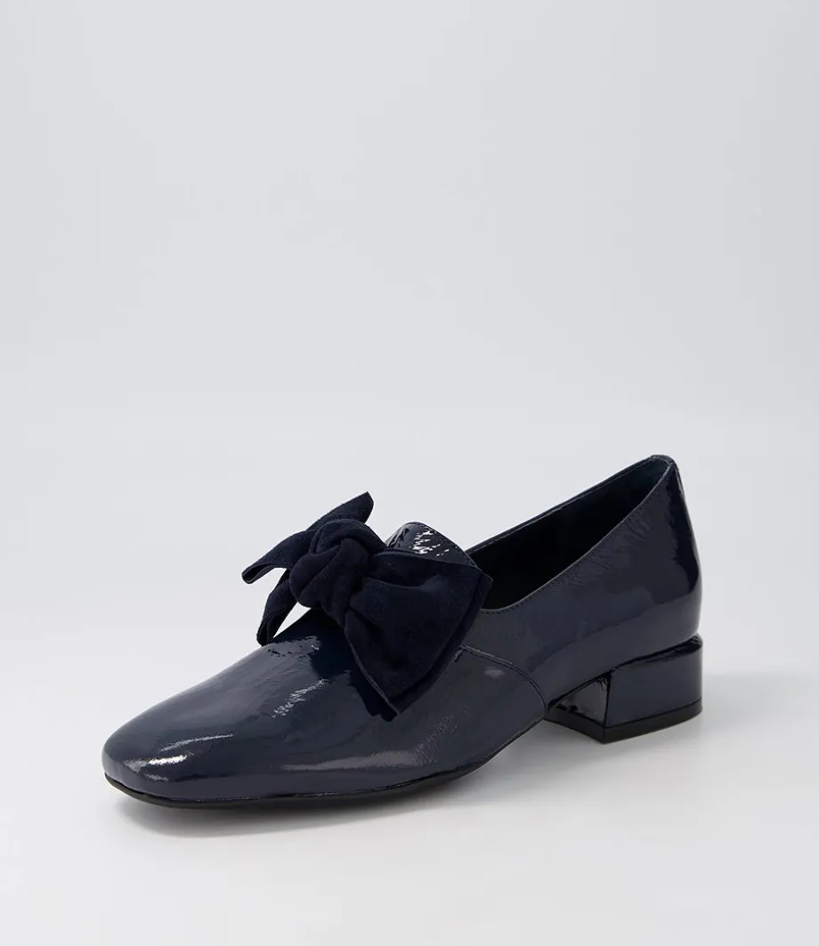 Varva Navy Patent Suede Heels<DJANGO & JULIETTE Sale