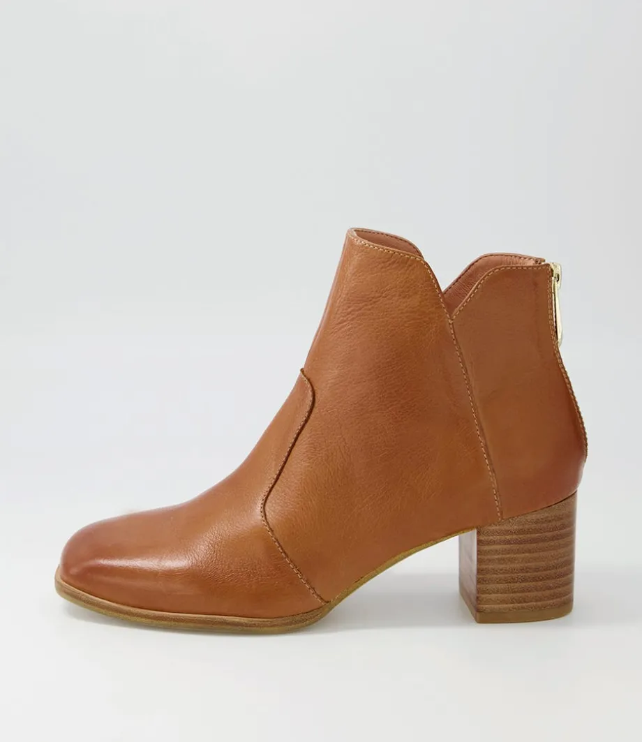 Vascal Tan Leather Ankle Boots<DJANGO & JULIETTE Fashion