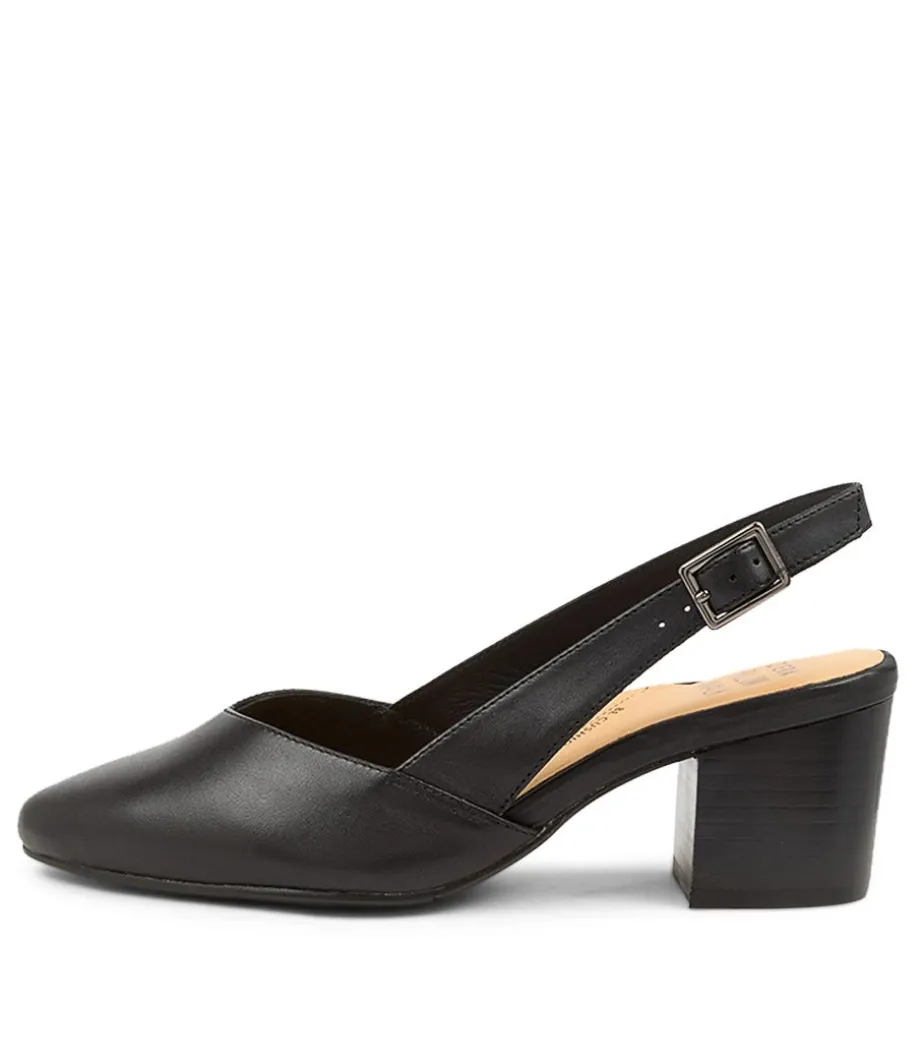 Veera Xw Black Leather Heels<ZIERA Clearance