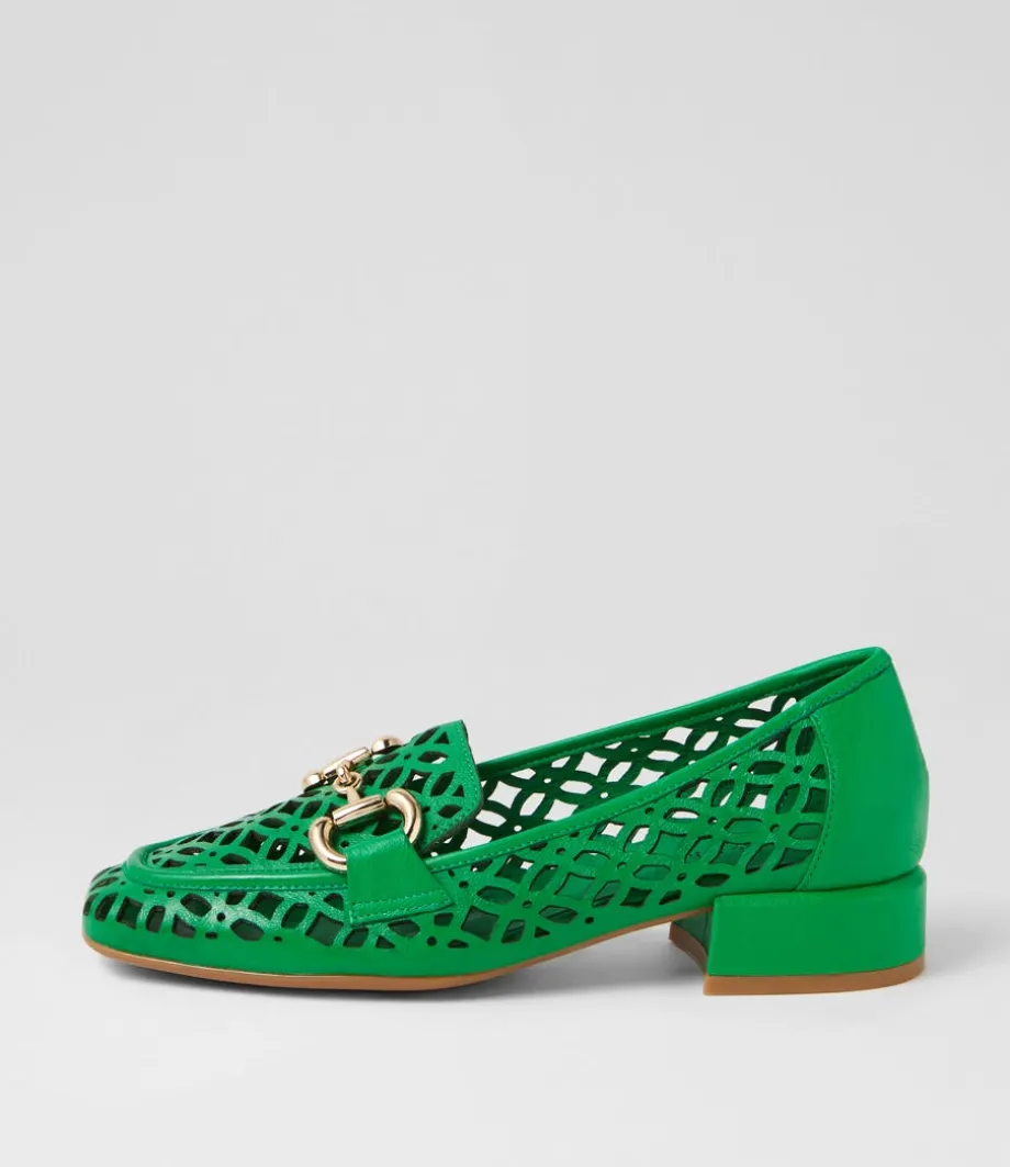 Vilis Bright Emerald Leather Heels<DJANGO & JULIETTE Hot