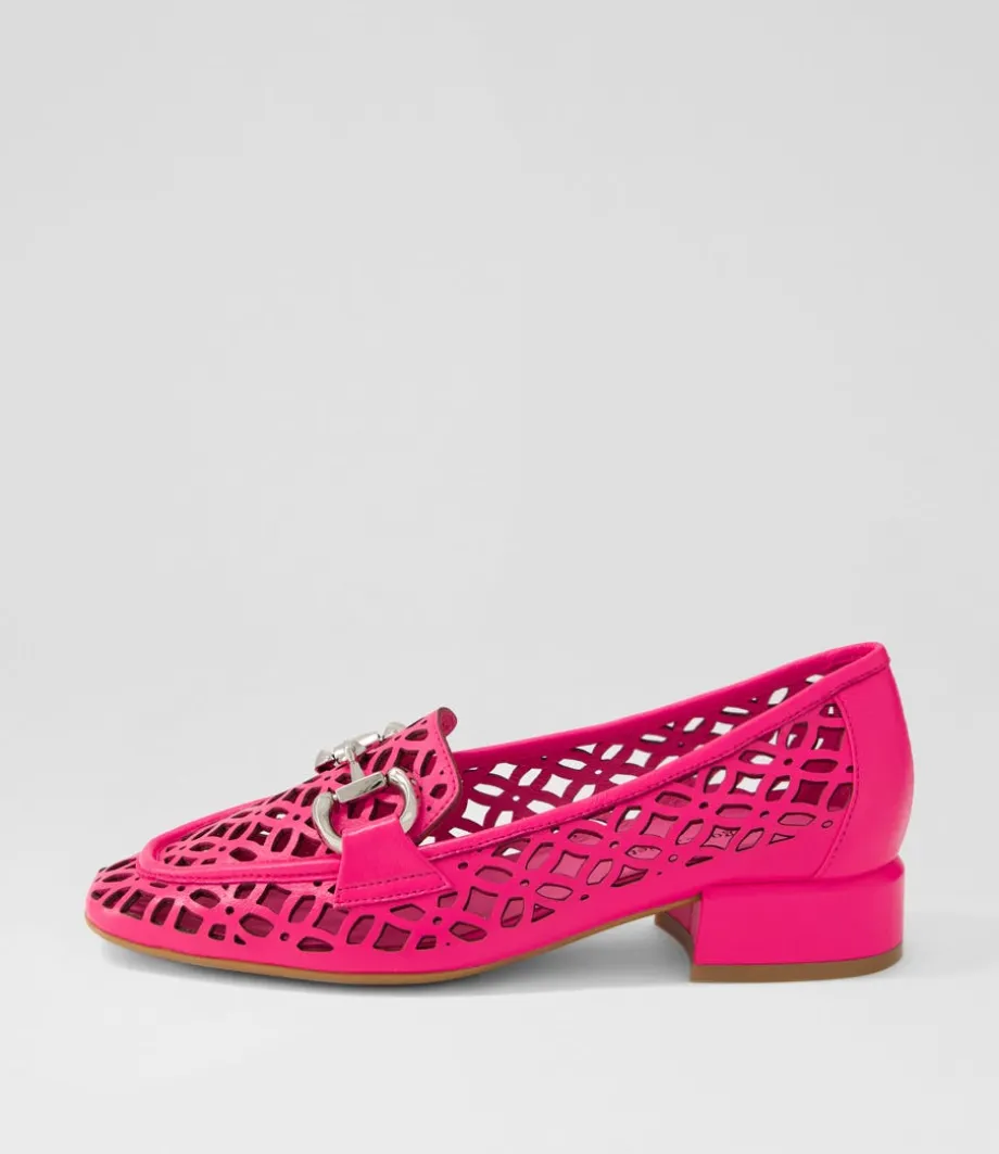 Vilis Hot Pink Leather Heels<DJANGO & JULIETTE Clearance