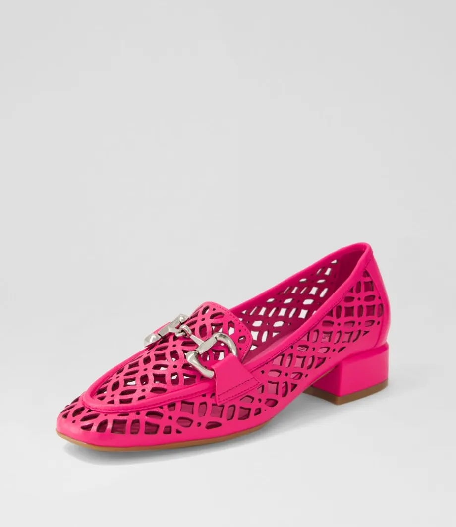 Vilis Hot Pink Leather Heels<DJANGO & JULIETTE Clearance