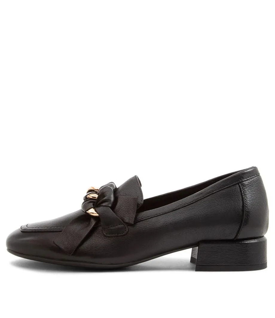 Viserys Black Leather Heels<DJANGO & JULIETTE Sale