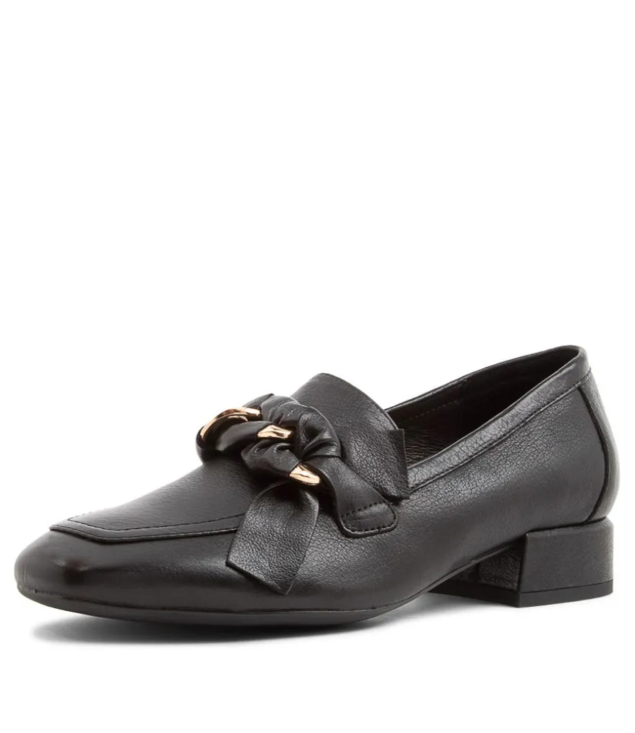 Viserys Black Leather Heels<DJANGO & JULIETTE Sale