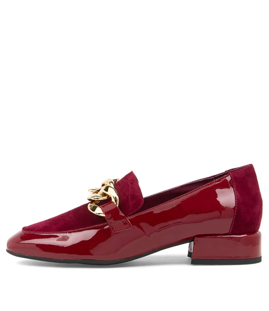 Vivandy Bordeaux Patent Leather Loafers<DJANGO & JULIETTE Clearance