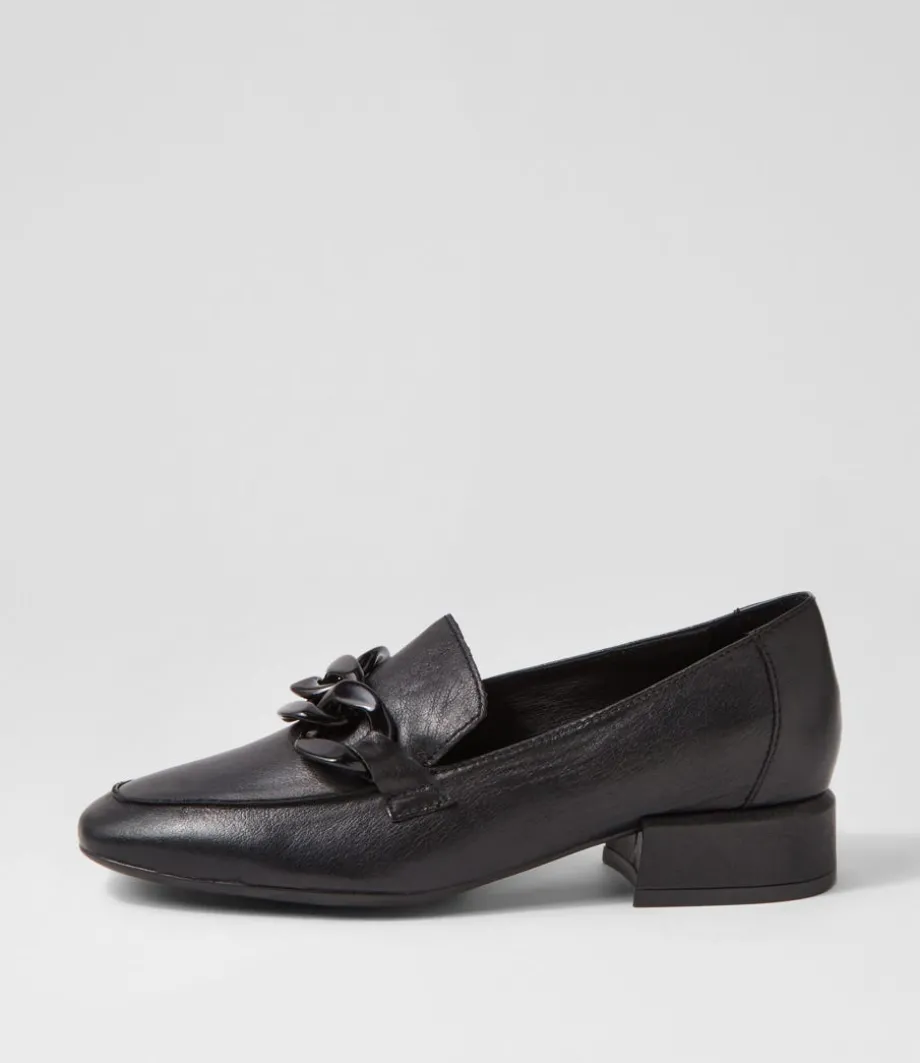 Vivek Black Leather Heels<DJANGO & JULIETTE Shop