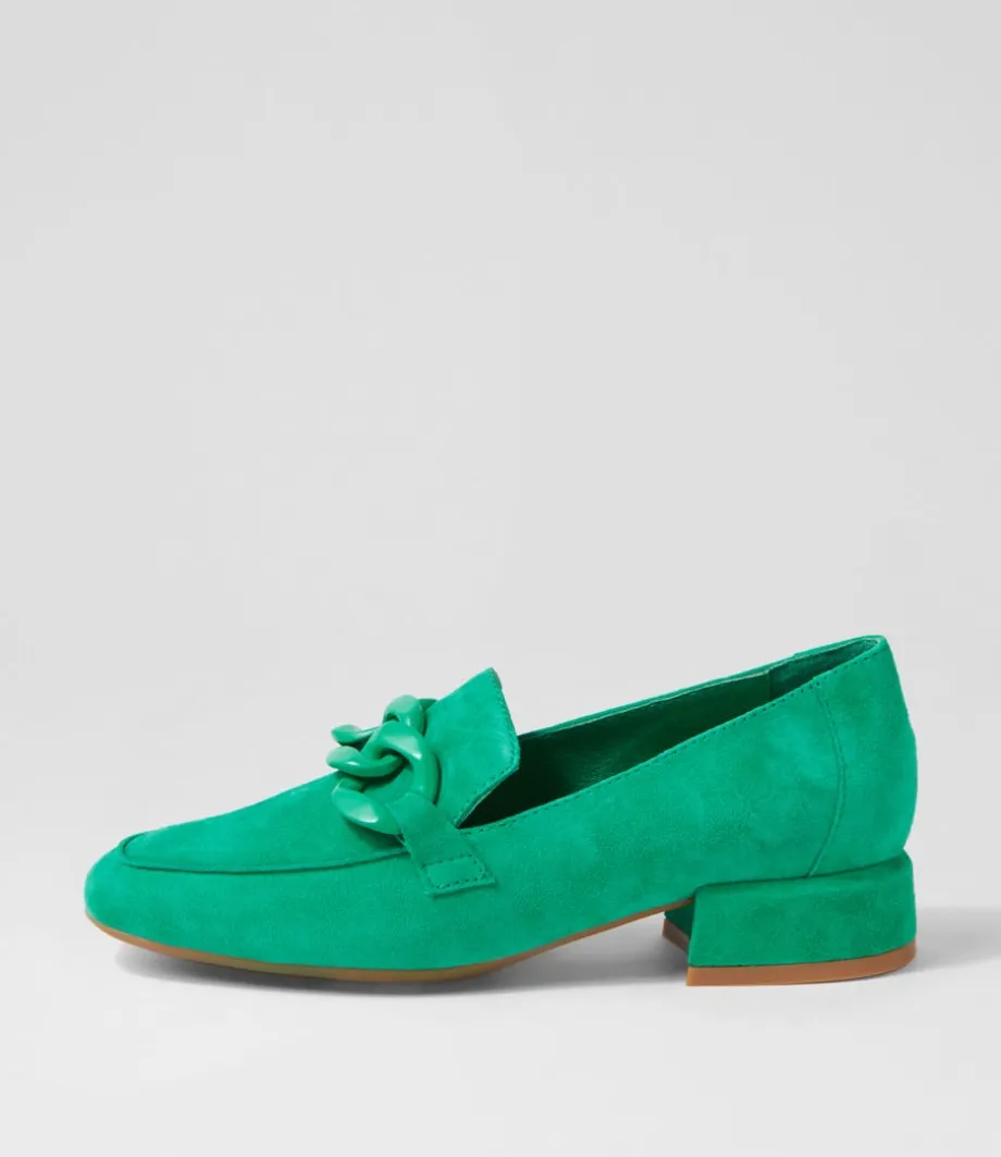 Vivek Light Emerald Suede Heels<DJANGO & JULIETTE Best Sale