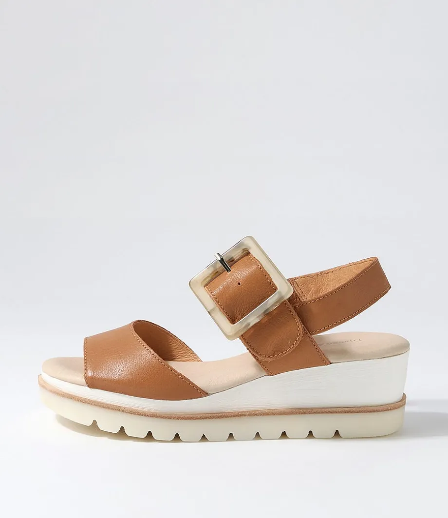 Wacie Dark Tan Leather Sandals<DJANGO & JULIETTE Clearance
