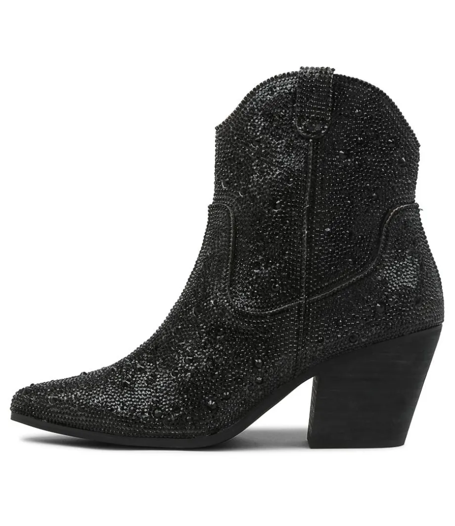 Wagon Black Jewel Fabric Ankle Boots Bh<DJANGO & JULIETTE Outlet