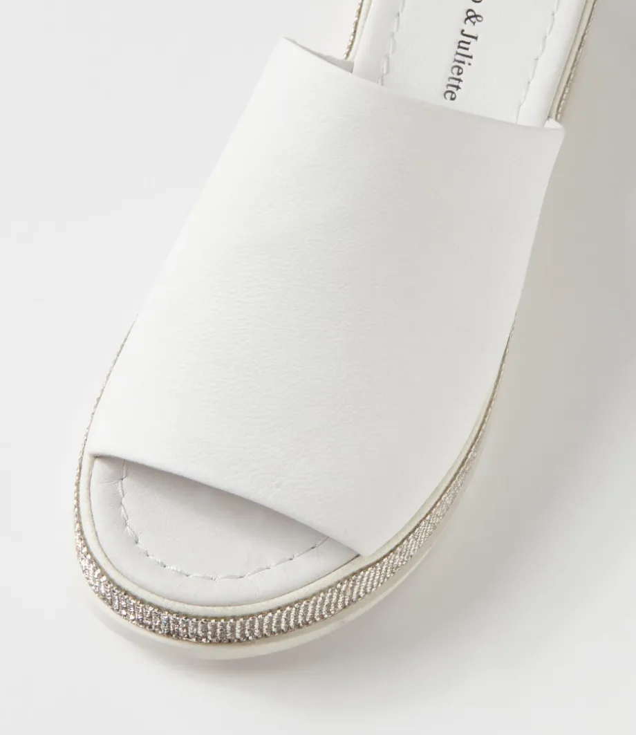 waidest_white_leather_slides_3.webp Waidest White Leather Slides<DJANGO & JULIETTE Best Sale