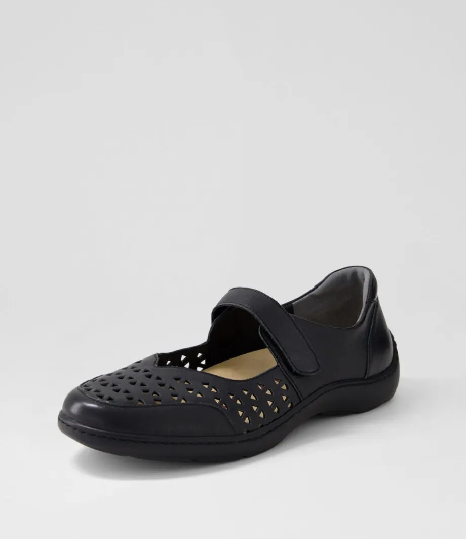Wardela Xf Black Leather Flat Shoes<ZIERA Cheap
