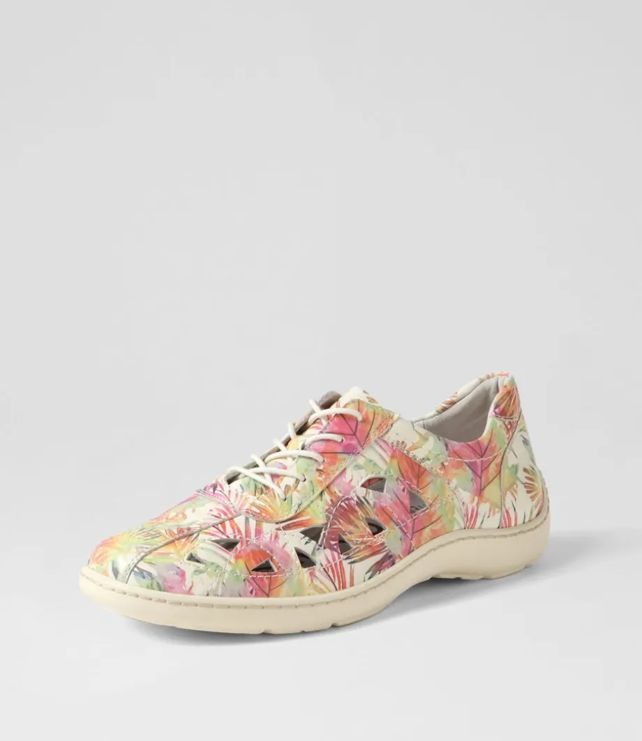 Watkin Xf Multi Palms Beige Leather Sneakers<ZIERA Cheap