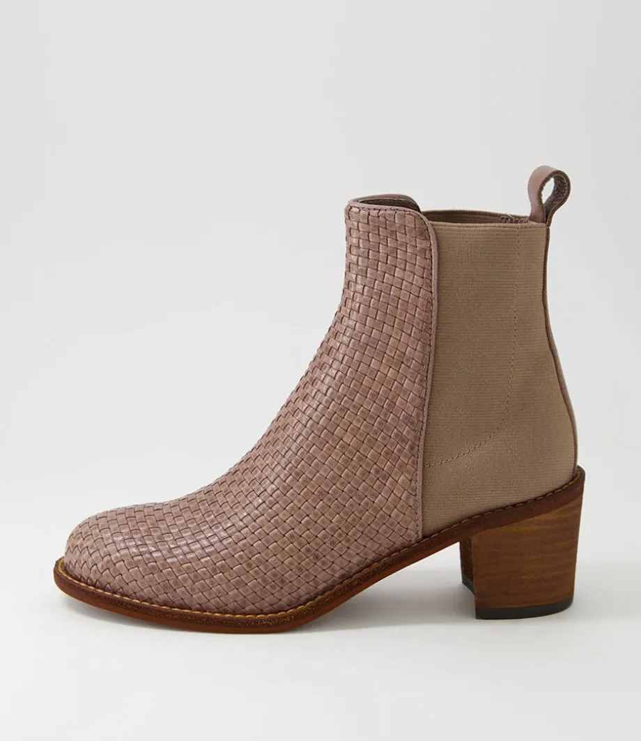 Werson Taupe Weave Leather Ankle Boots<DJANGO & JULIETTE Hot