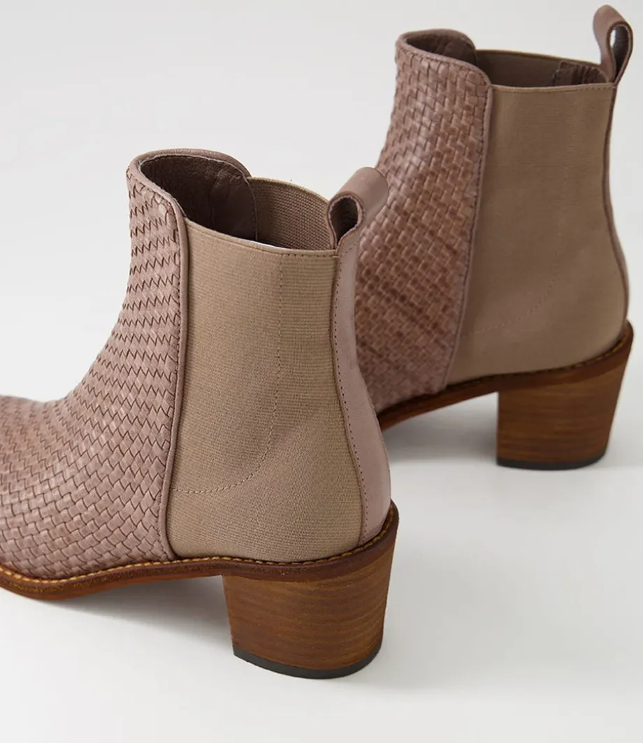 werson_taupe_weave_leather_ankle_boots_4.webp Werson Taupe Weave Leather Ankle Boots<DJANGO & JULIETTE Hot