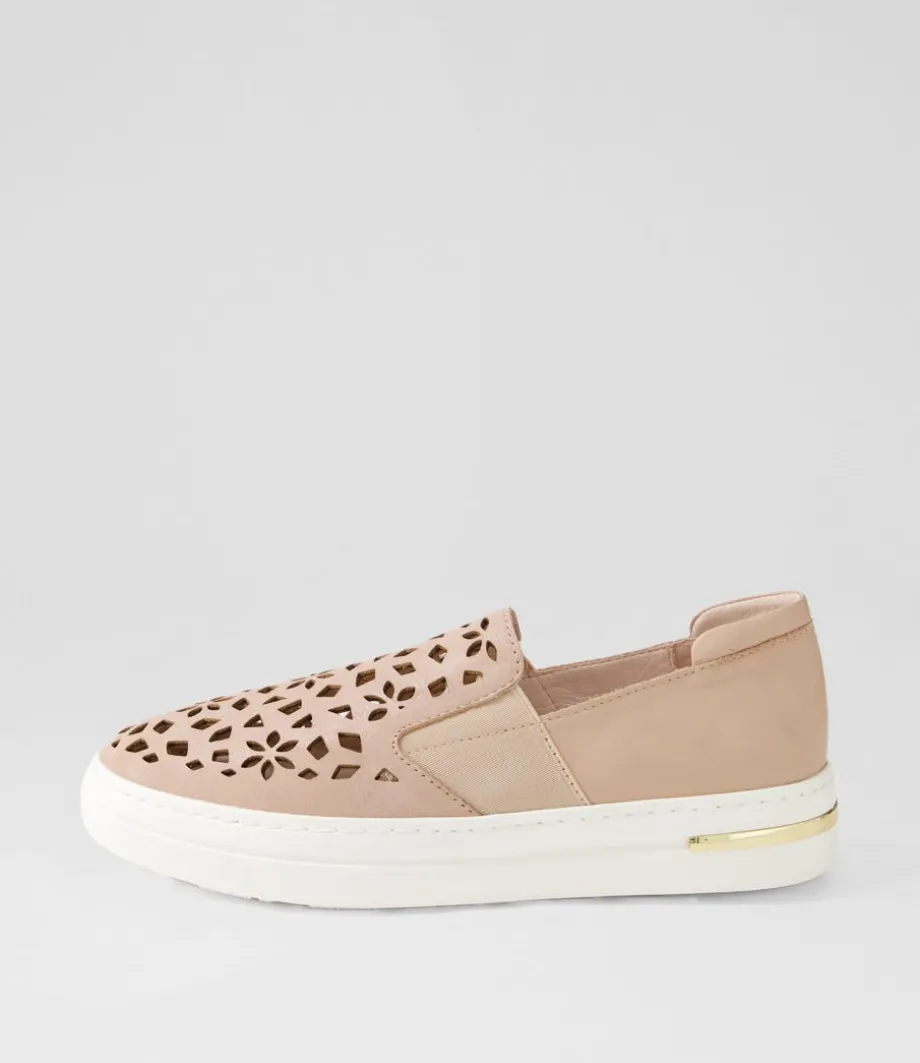 Willett Rose White Leather Elastic Sneakers<DJANGO & JULIETTE Fashion