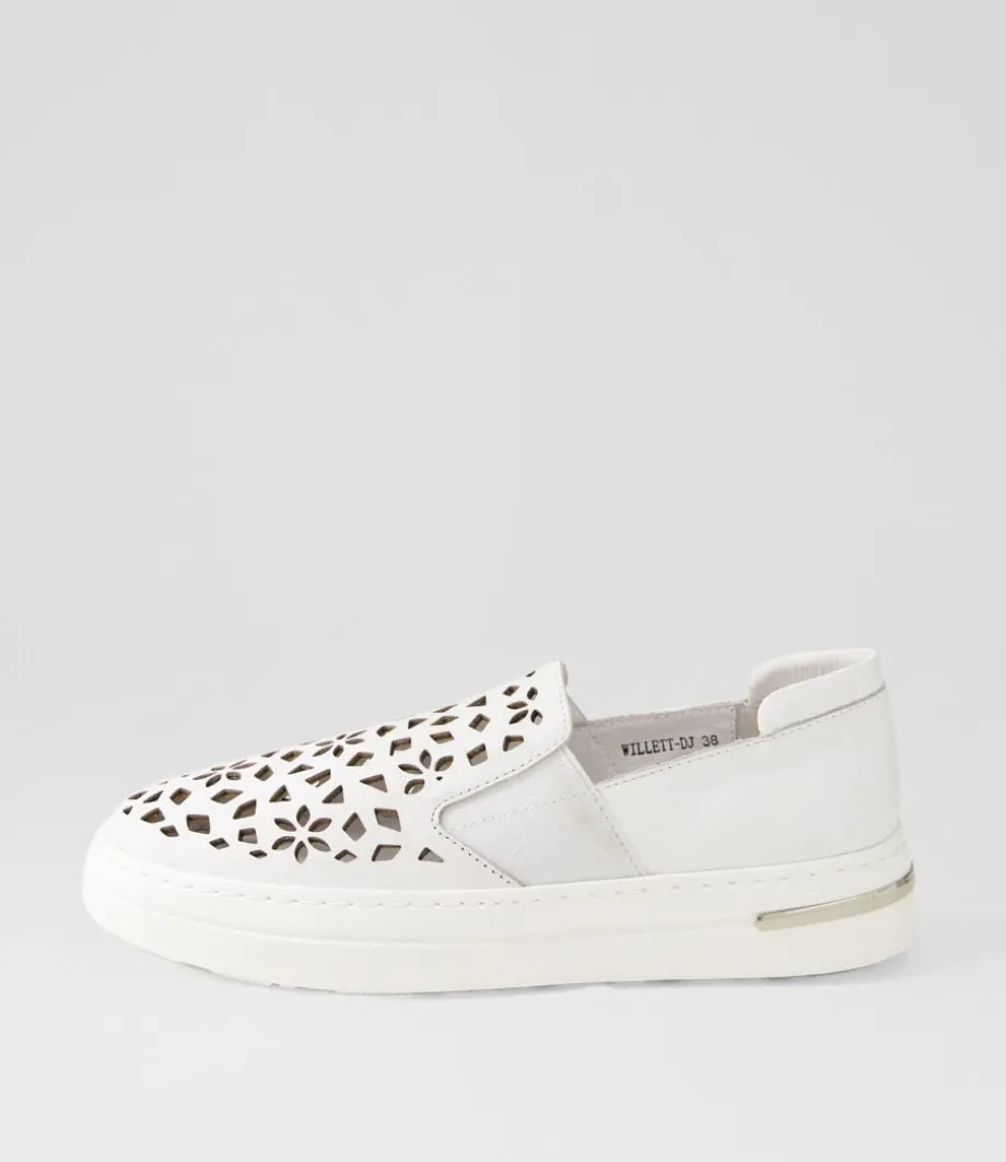Willett White Leather Elastic Sneakers<DJANGO & JULIETTE Outlet