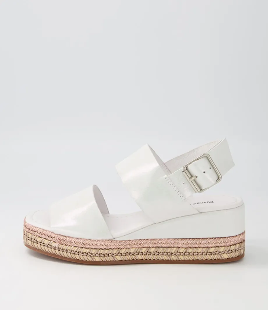 Xabbie White Shimmer Leather Espadrilles<DJANGO & JULIETTE Outlet
