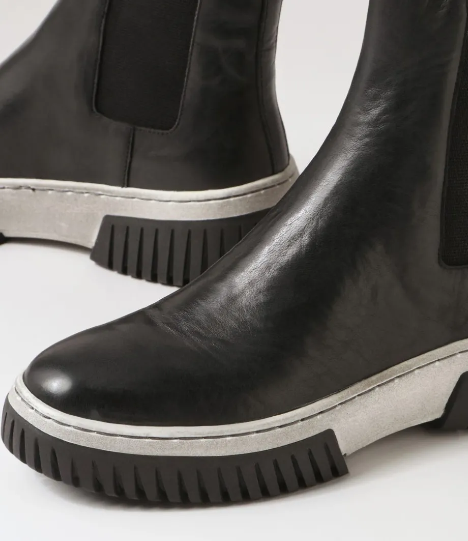 yaella_black_white_leather_chelsea_boots_4.webp Yaella Black White Leather Chelsea Boots<DJANGO & JULIETTE Best Sale
