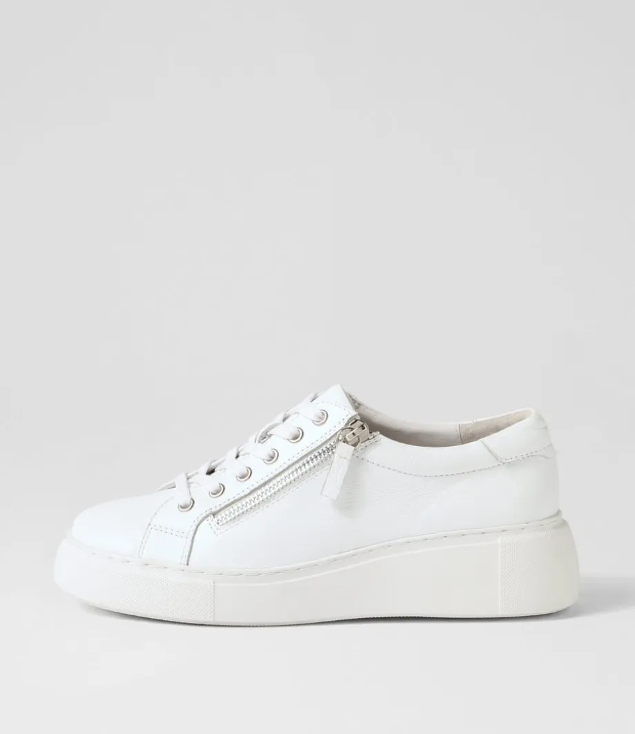 Yanji White Leather Sneakers<DJANGO & JULIETTE New
