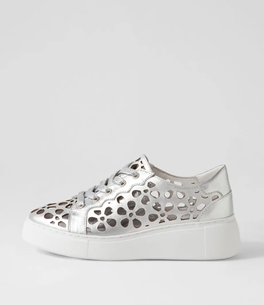 Yarry Silver White Leather Sneakers<DJANGO & JULIETTE Sale