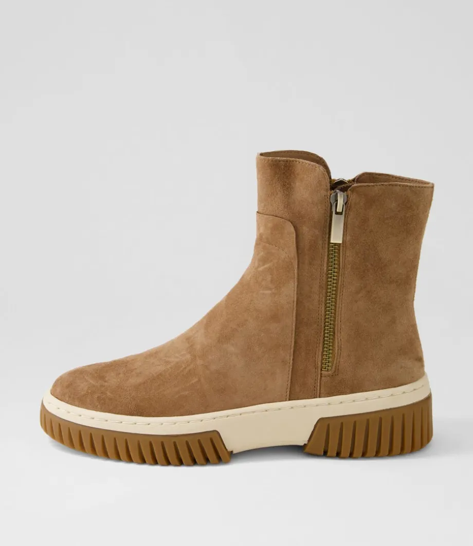 Yeliza Light Choc Vanilla Gum Suede Ankle Boots<DJANGO & JULIETTE Fashion