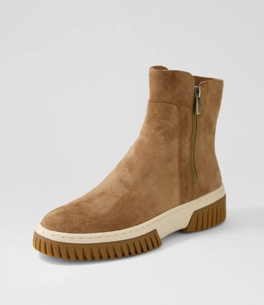 Yeliza Light Choc Vanilla Gum Suede Ankle Boots<DJANGO & JULIETTE Fashion