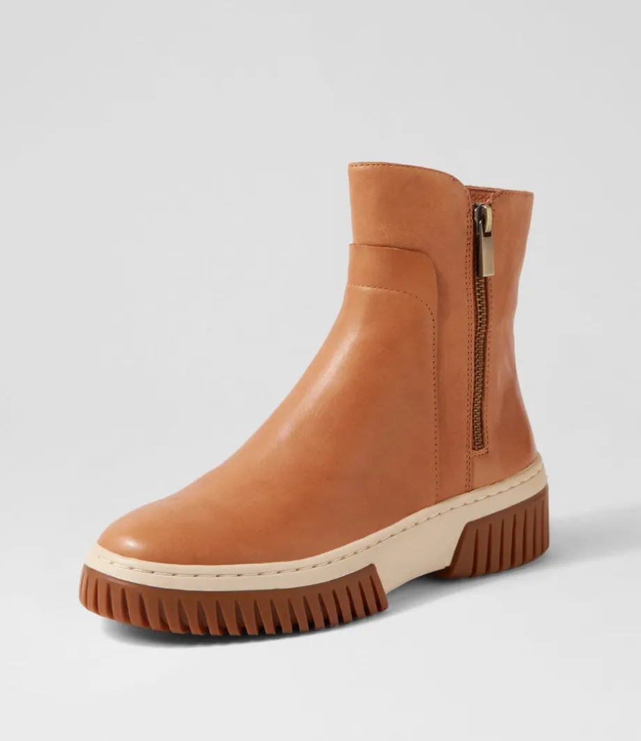 Yeliza Tan Vanilla Gum Sole Leather Ankle Boots<DJANGO & JULIETTE Best
