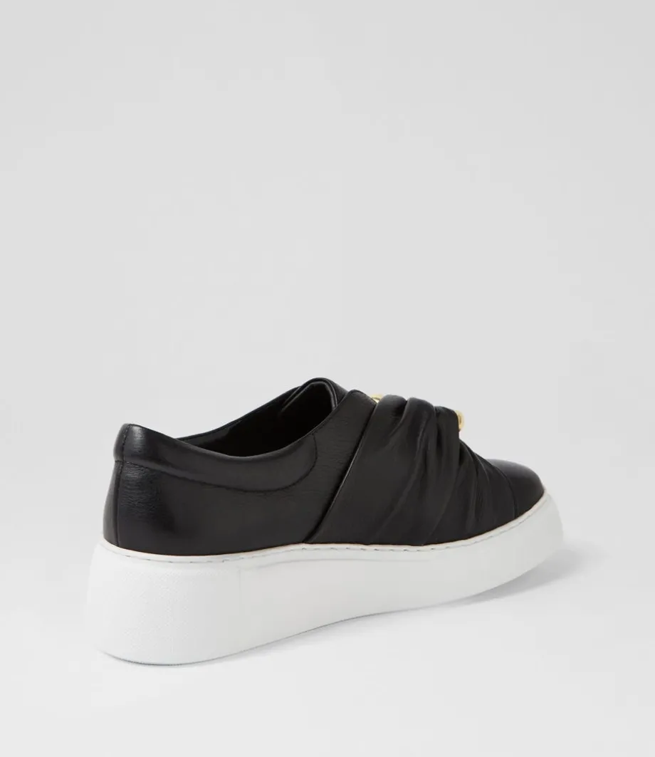 yolla_black_white_leather_sneakers_2.webp Yolla Black White Leather Sneakers<DJANGO & JULIETTE Clearance