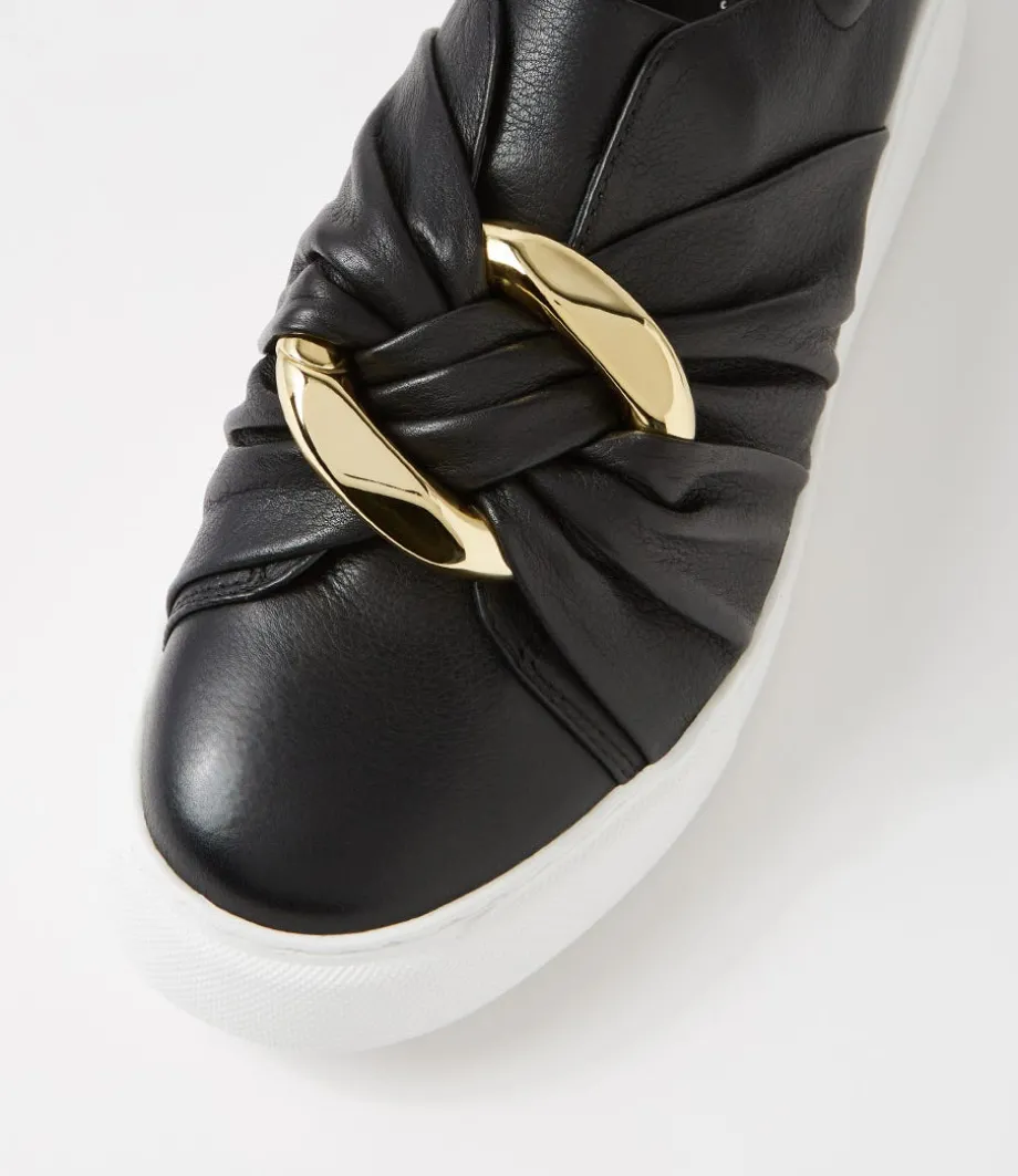 yolla_black_white_leather_sneakers_3.webp Yolla Black White Leather Sneakers<DJANGO & JULIETTE Clearance